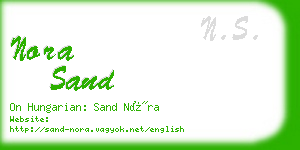 nora sand business card